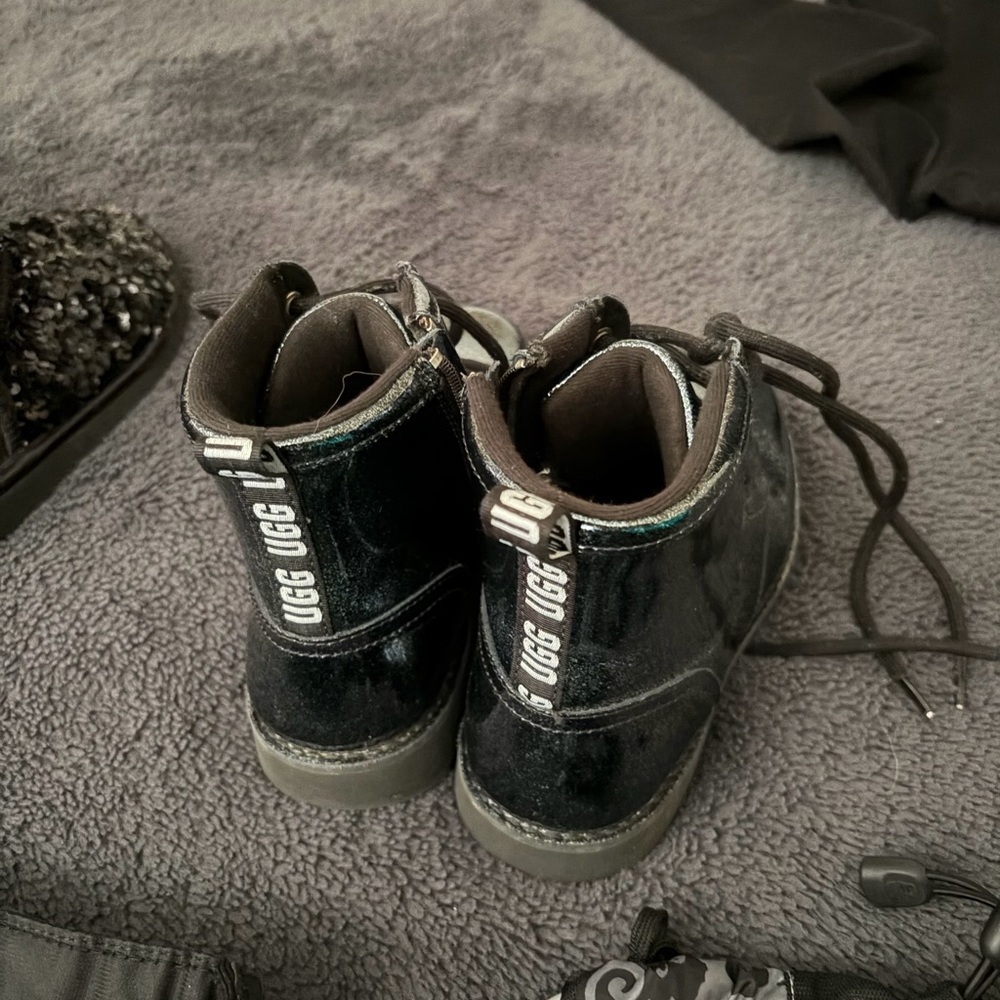UGG Kids Shiny Black Boots